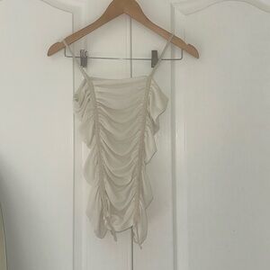 White ruffled Tank top
